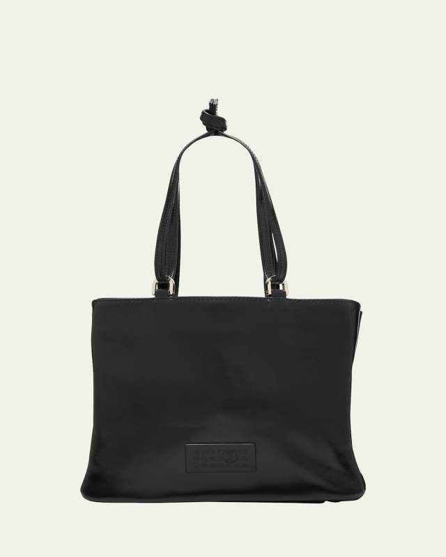 Numeric East-West Leather Tote Bag